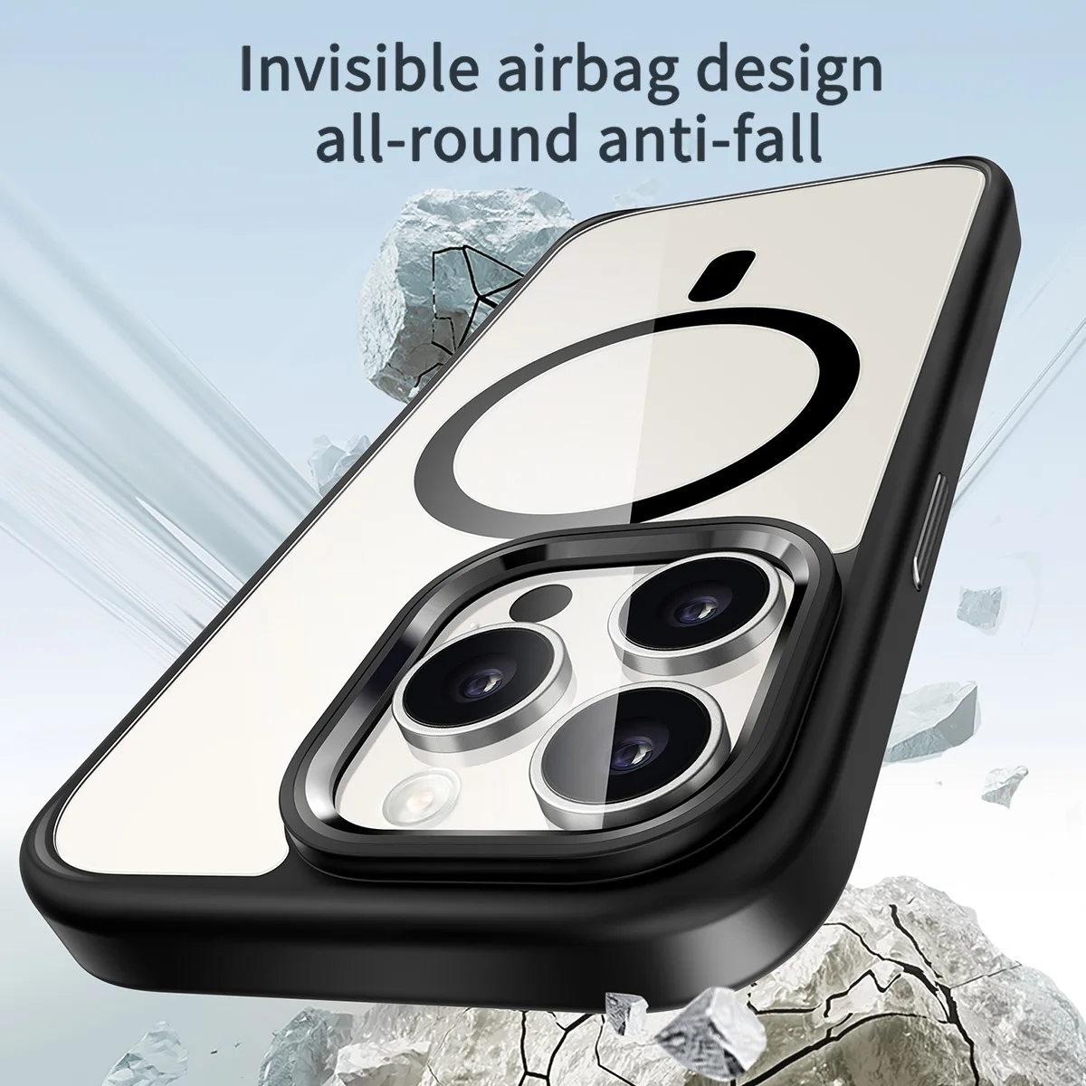 حافظة شحن لاسلكية مغناطيسية فاخرة جديدة لعام 2026 لهاتف آيفون 14 15 16 برو ماكس بلس غطاء خلفي صلب من البولي كربونات الشفاف #4