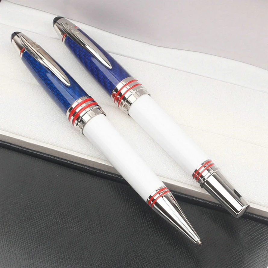 

Hot John Kennedy JFK Carbon Fiber MB Rollerball Ballpoint Pen Dark Blue Writing Stationery Gifts Fountain Pens