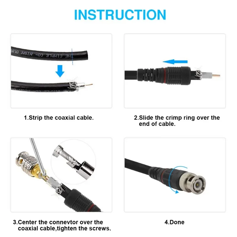 ANPWOO-Connecteur BNC pour cctv, adaptateur, 50ohms 75ohms, 10 pièces