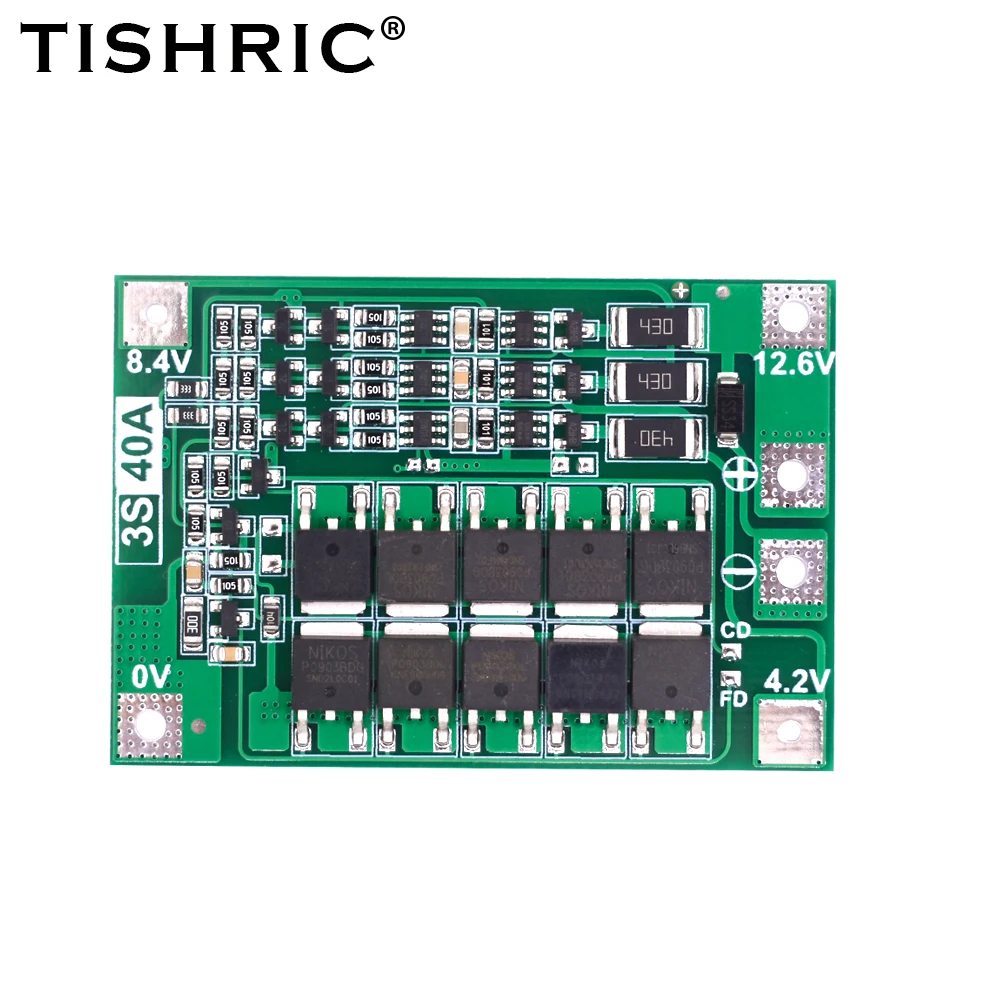 TISHRIC płyta ochronna ładowarka akumulatorów litowych litowo-jonowych w 18650 zwiększenia równowagi BMS dla silnik do wiertarki 11.1 przeciwko 12.6