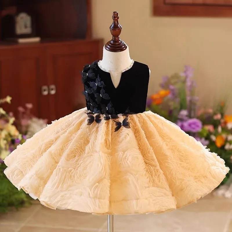 New Children's Evening Gown Host Piano Performance Wedding Birthday Party Flower Girl Dresses A4322 Vestidos Bridesmaid Dresses