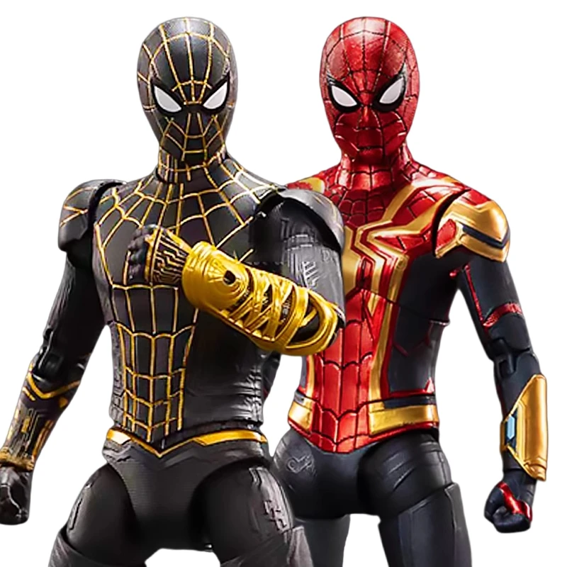 New Movie Spider-Man: Across the Spider-Verse Black Gold Spider Man Iron Man Action Figure Joint mobility Model Boy Collection