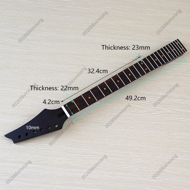 6 String 24 Fret Electric Guitar Neck Maple Fretboard Red Side Dot Matte Black Guitar Replacement Parts