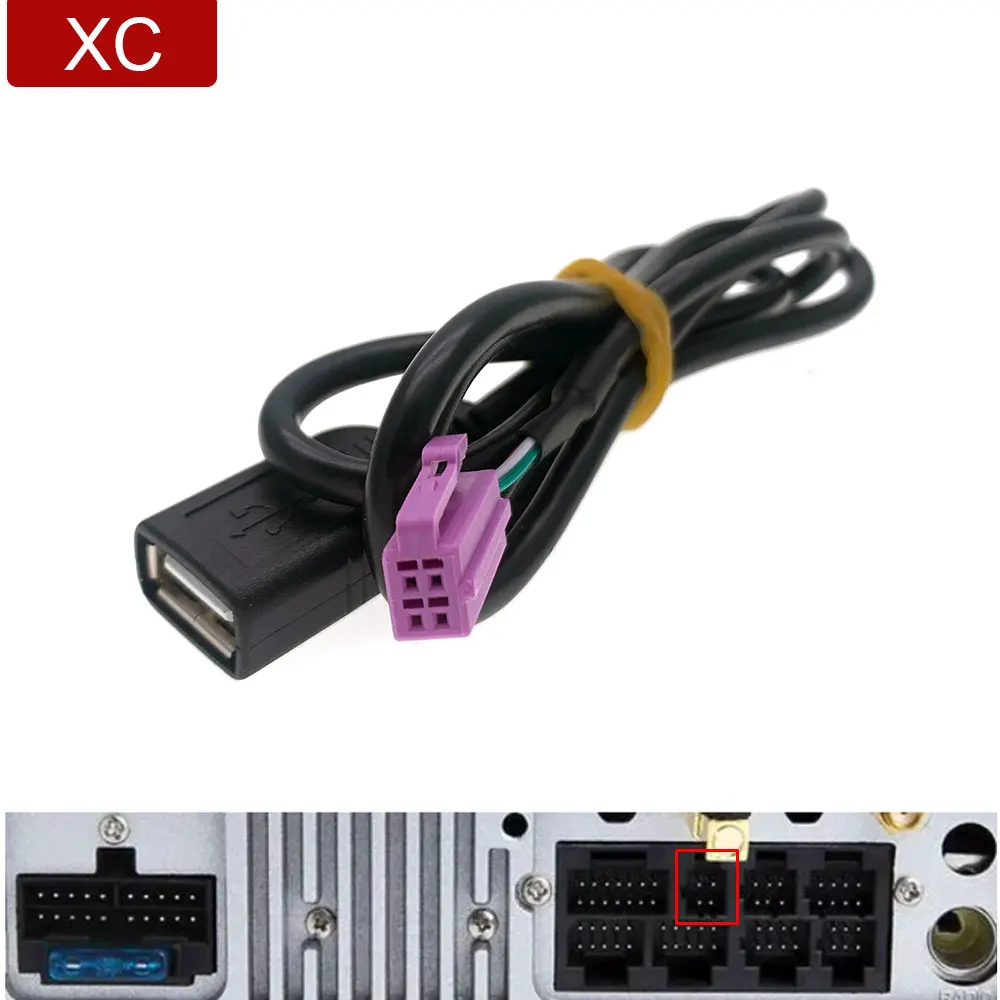 

4 Pin USB Car CD Stereo Radio Harness Adapter Cable Connector For VW Audi B8 Skoda SUPERB Android Multimedia Navigation