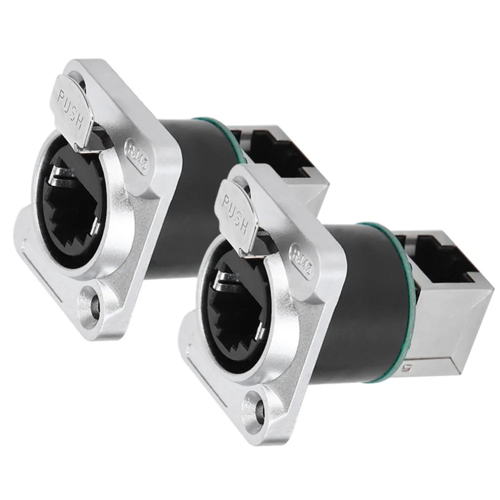 

2 шт. огнезащитный угловой разъем RJ45, круглый изолятор, интерфейс 8P8C, RJ45, авиационная вилка, цинковый сплав, хромированный корпус