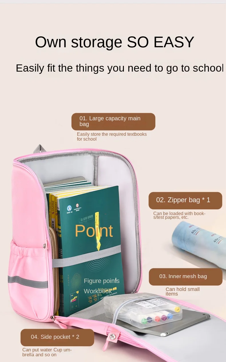 Disney Orthopedic School Bag For Boy Girl Sofia Elsa Spider Man Primary Student Shoulder Backpack Large Capacity Light Mochilas