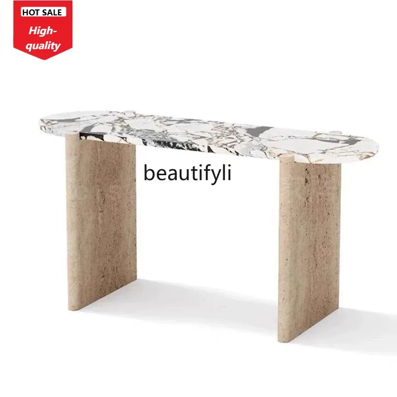 

Wabi Sand Wind Travertine Entrance Table Entrance Foyer By Villa Hotel Clubhouse Cream Wind Case