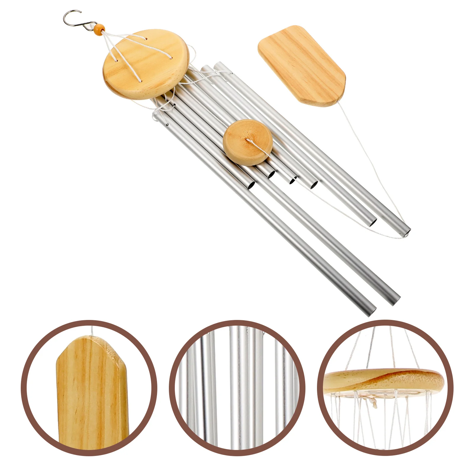 

Sympathy Wind Chime Outdoor Aluminum Alloy Pine Wood Wind Bell Hanging Decor Garden Patio Balcony Decoration Memorial Gift