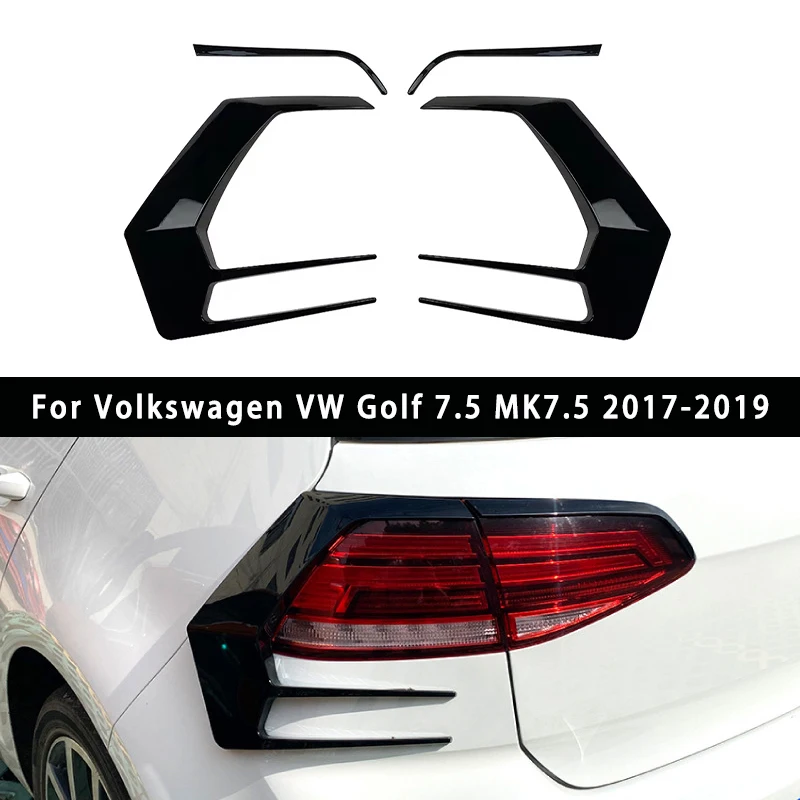 

For Volkswagen VW Golf 7.5 MK7.5 2017-2019 Rear Bumper Side Spoiler Wind Knife ABS Rear Wind Knife Trim Fog Light Car Body Kit