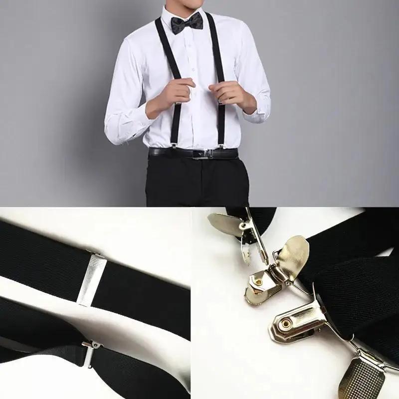 Fashion Unisex Y‑Back Clip‑On Suspenders Elastic Slim Adjustable Braces For Men Women Pants Trousers Wedding Casual Accessory