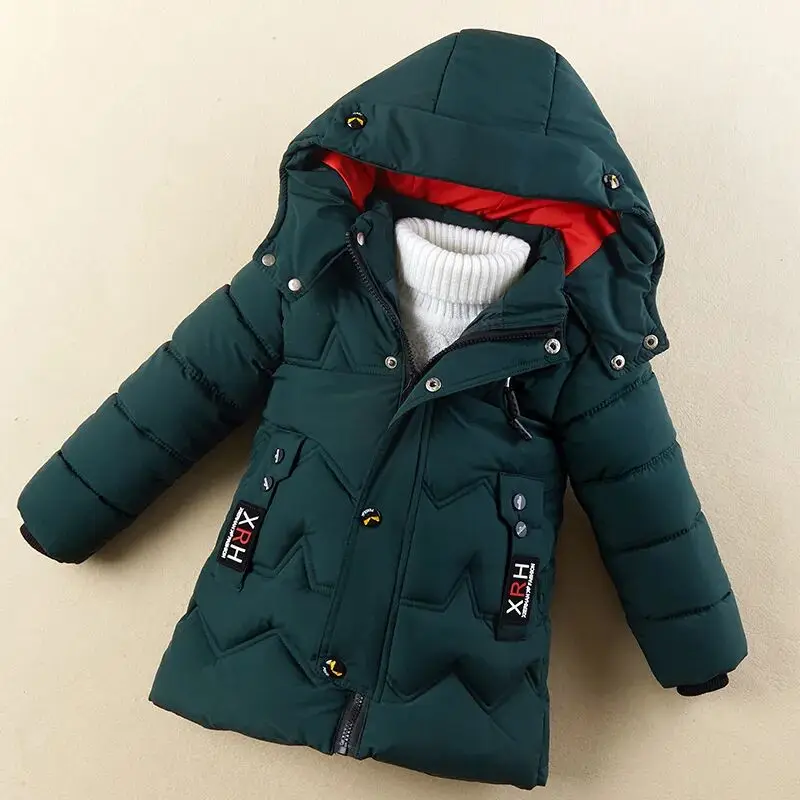 Baby Children Coats Winter Thick Jackets For Boys Warm Plush Thicken Outerwear For Girls Fur Hooded Jacket Kids Clothes Snowsuit