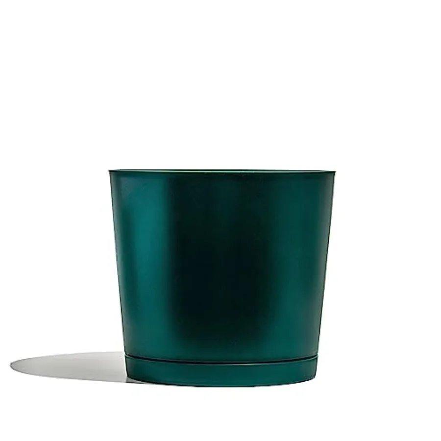 Plastic Pots for Plants - 100 Recycled Maritime Plastic, Navy Blue - Durable, UV Frost Resistant for Indoor/Outdoor Planters, N