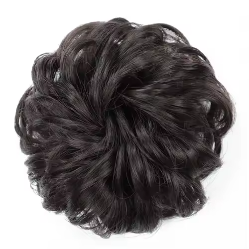 Azqueen Synthetic Messy Bun Chignon Donut Gary Brown Color Hair Bun Pad Elastic Hair Rope Rubber Band Hair Extensions - Image 32