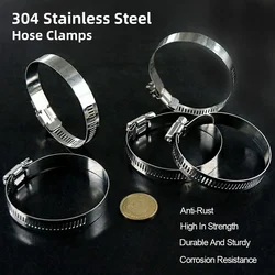 6mm ~ 165mm Stainless Steel Drive Hose Clamps Adjustable Tri Gear Worm Fuel Tube Water Pipe Fixed Clip Spring Cramps
