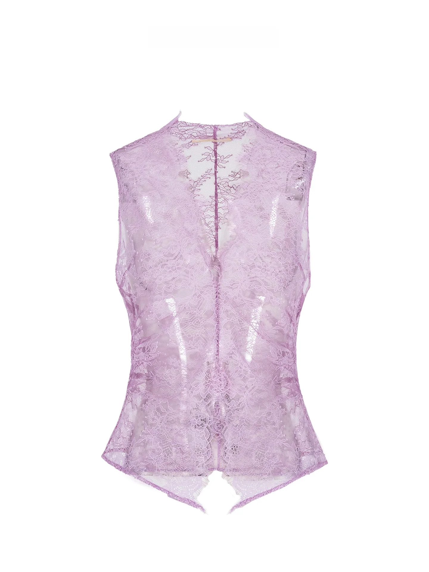 

Кружевное фиолетовое нижнее белье Maggie Ma: чувственное, без рукавов, облегающее, для женщин