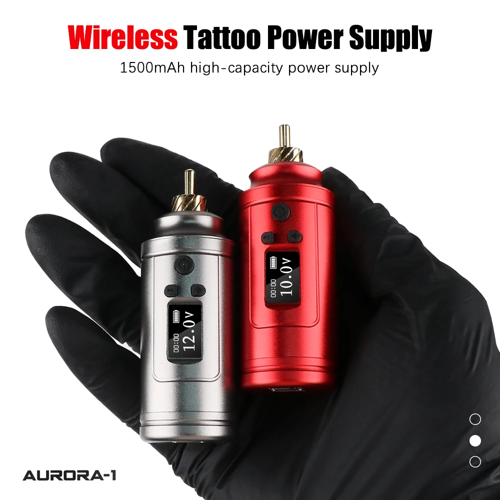 

RCA Interface LCD Display Tattoo Power Supply 1500mAh Mini Wireless LED Tattoo Battery For Rotary Tattoo Machine Pen Accessories