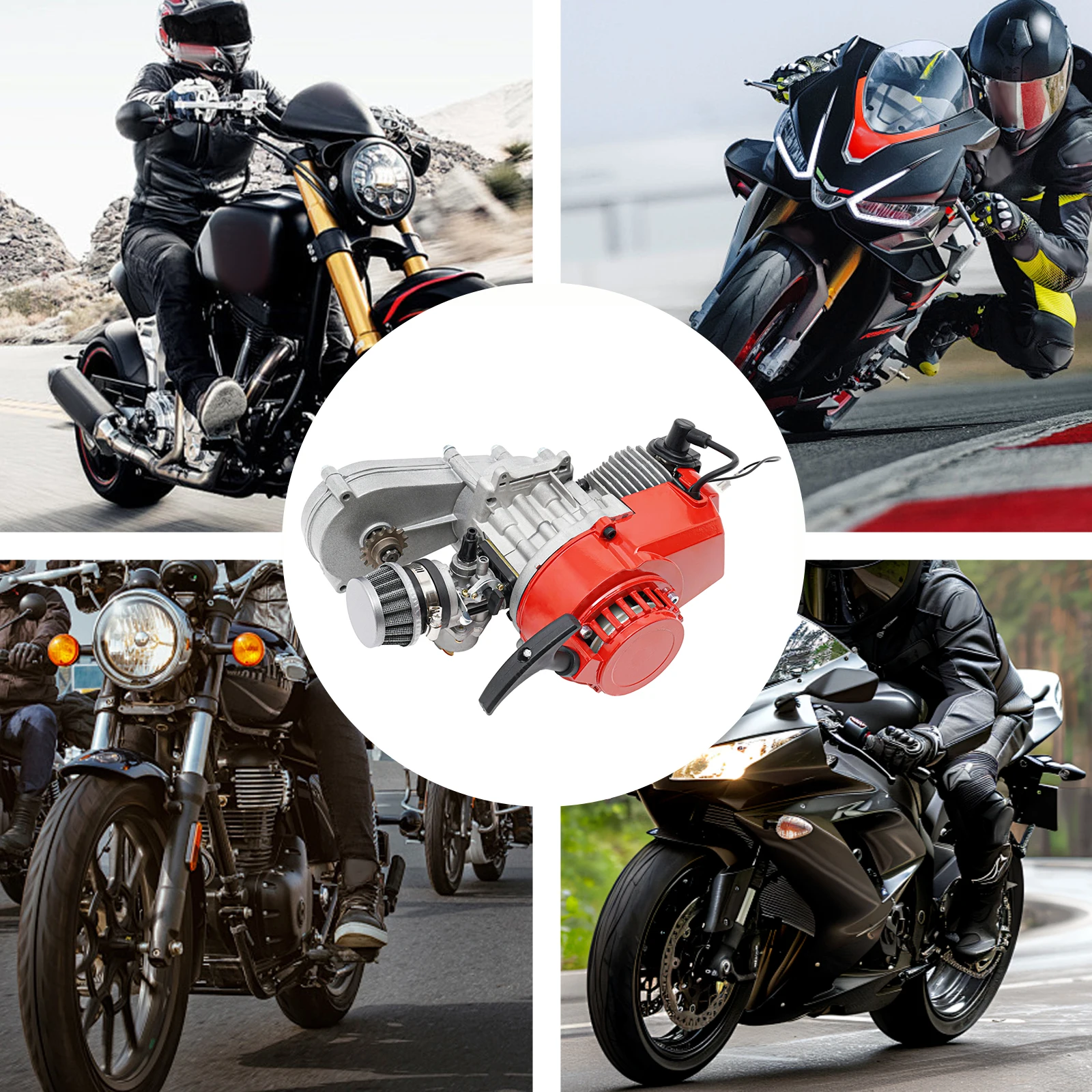 محرك 49cc للطرق الوعرة محرك ثنائي الأشواط مع محرك قوي لدراجة الجيب للدراجة الترابية الصغيرة أو دراجة الشاطئ، المركبات أو السكوتر