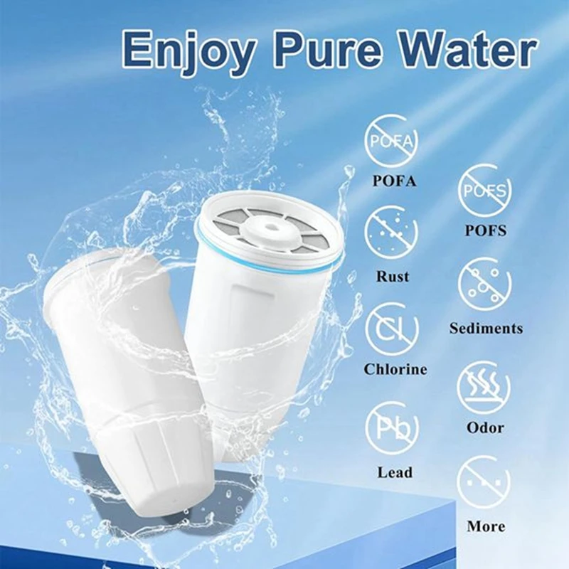 3Pcs Water Filters Replacement For Zero ZR-001,ZR-003 ZR-004, ZR-006 Water Pitchers And Dispenser,Multi-Layer Filtration