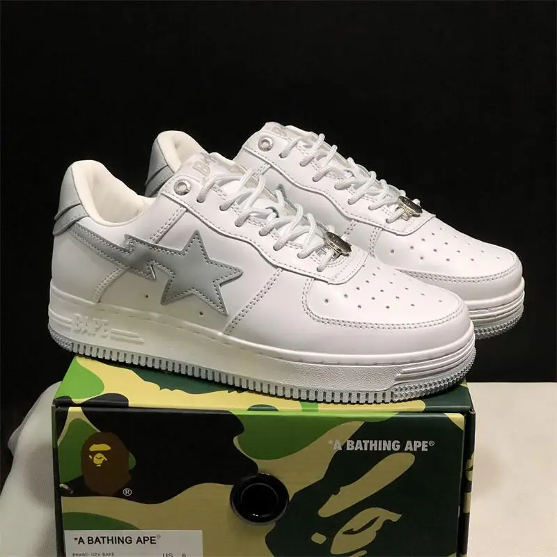 2026 A BATHING APE Herren All Black Shark Casual Plateau-Schuhe Unisex Damen Rutschfeste Outdoor Weiche Laufschuhe