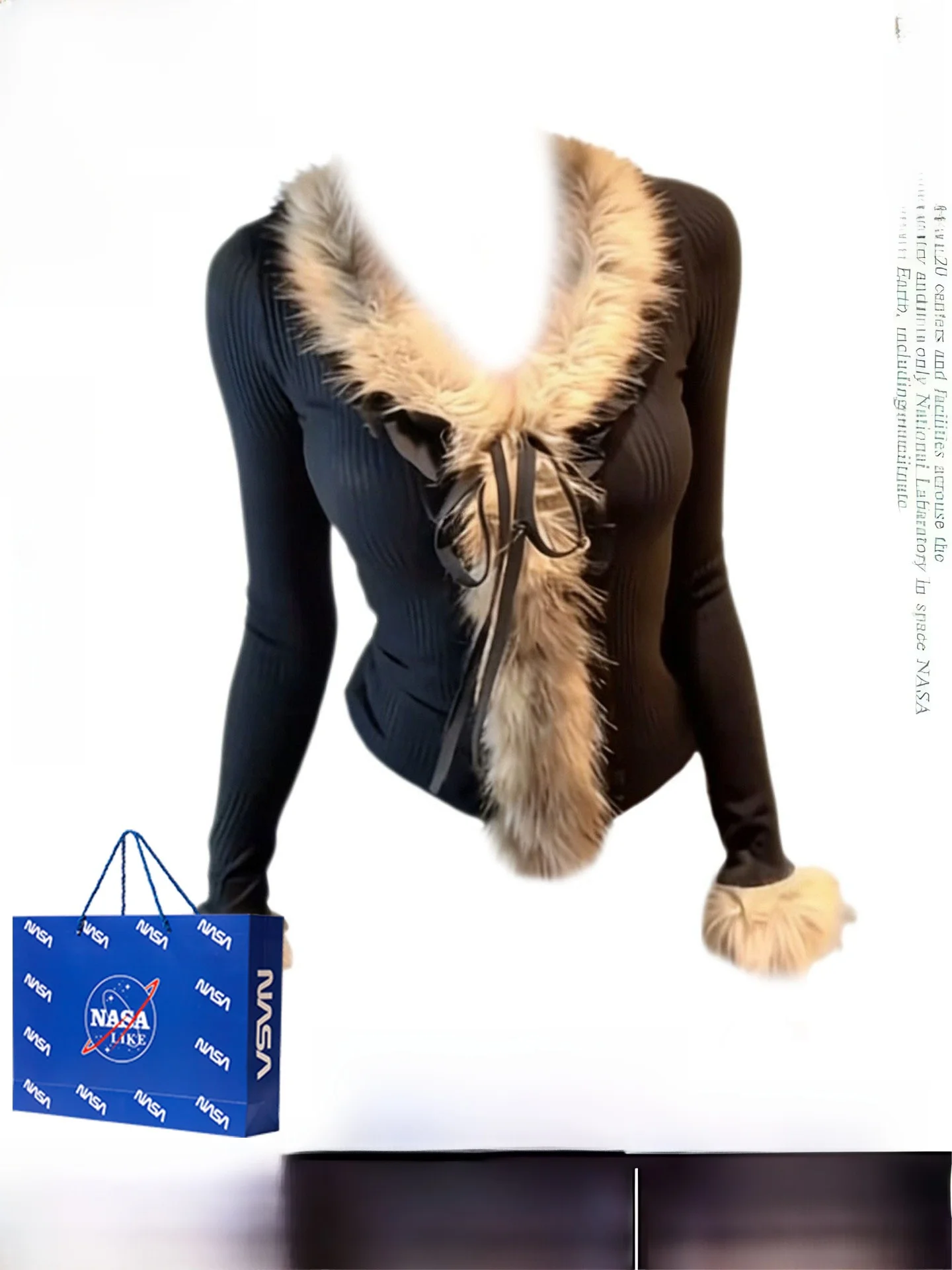 

Женский облегающий вязаный свитер с длинными рукавами, модный, с V-образным вырезом, осенне-зимнее утепленное пальто с воротником из искусственного меха