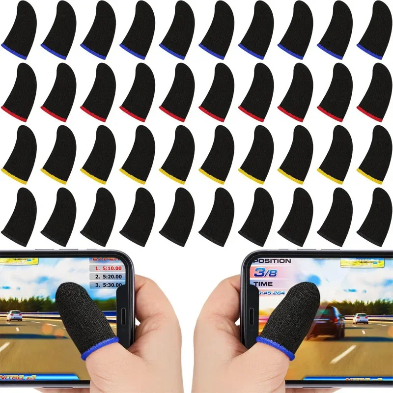 10Pcs Mobile Phone Finger Cuff Fibroid Mobile Game Touch Screen Fiber Breathable And Sweat Resistant Walking Game Finger Cuff