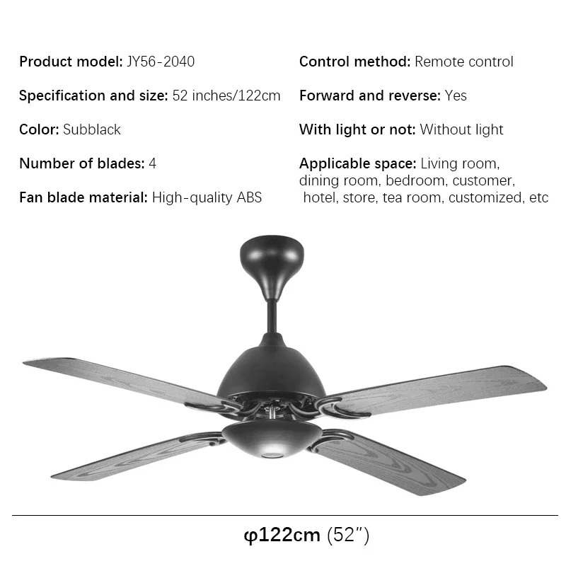 SOFITY-Ventilador de teto nórdico sem luzes, Modern Minima Life, Sala, Quarto, Estudo, Café, Hotel