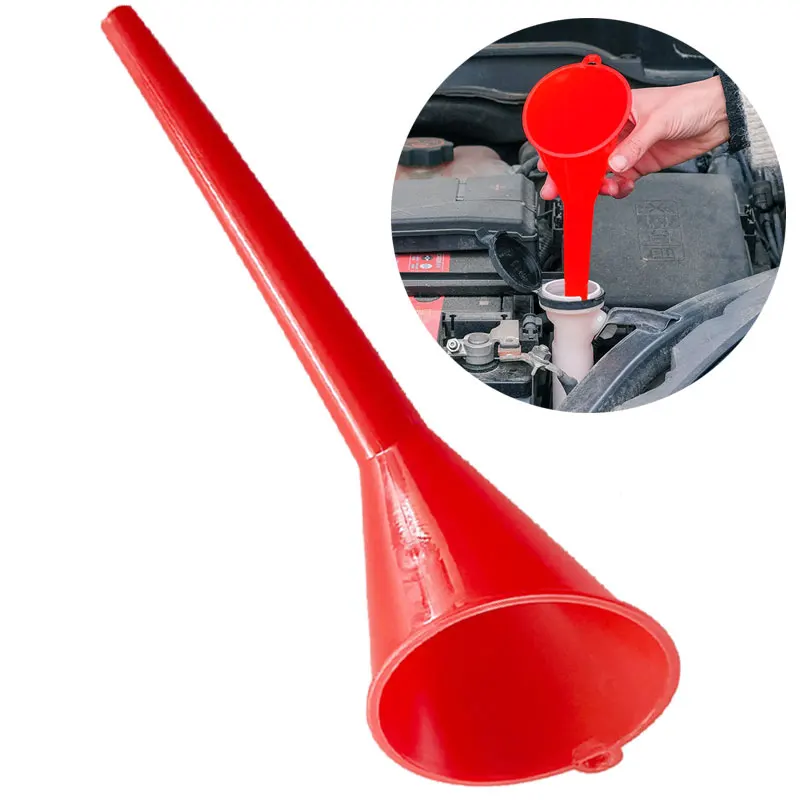 1PCS Car Long Funnel Gasoline Oil Fuel Filling Tools Anti-splash Plastic Funnel Motorcycle Refueling Tools Auto Accessories