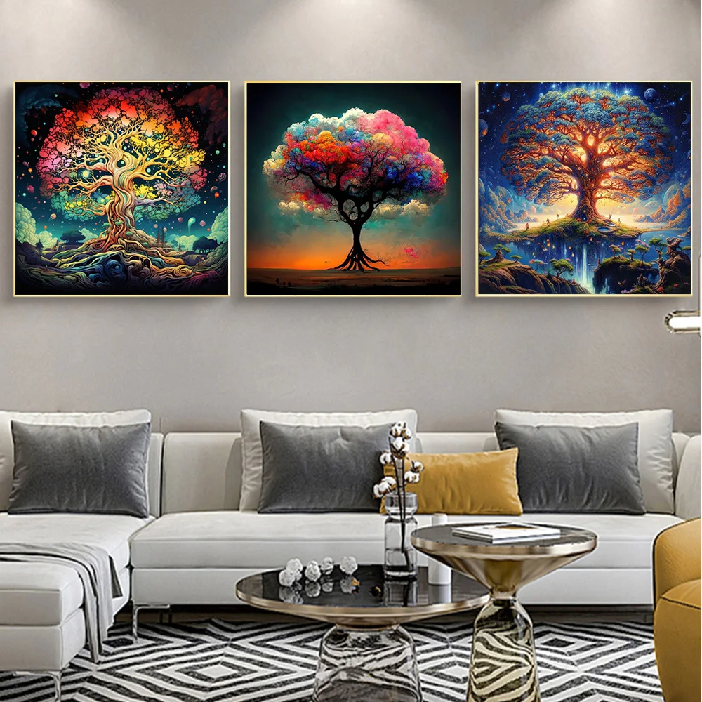 Mythical The Tree Of Life 5D DIY Diamond Painting Full Drills Decor Mural Mosaic Embroidery Cross Stitch Poster Home Decor