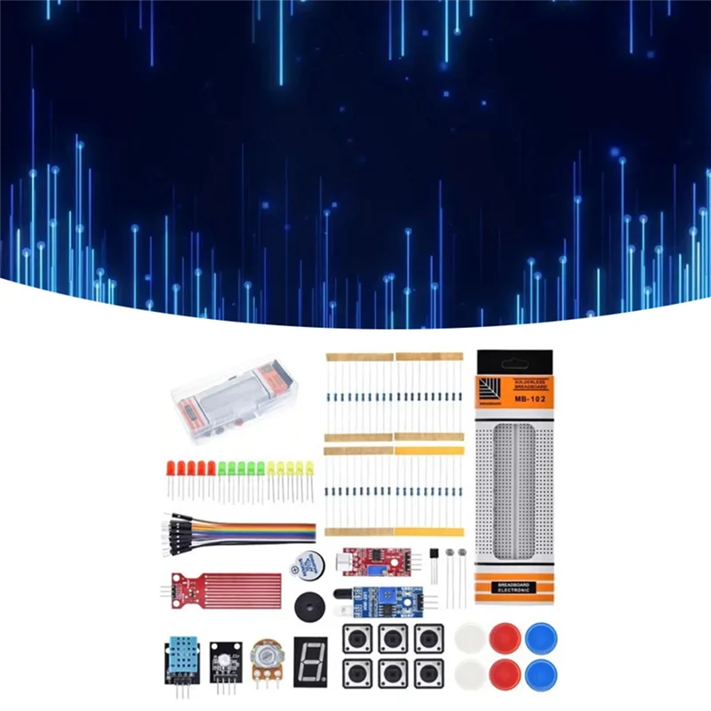 

Well Made-For UNO R3 Development Board Getting Started Easy Learning Kit 830 Hole Breadboard Parts Kit Starter Kit,A