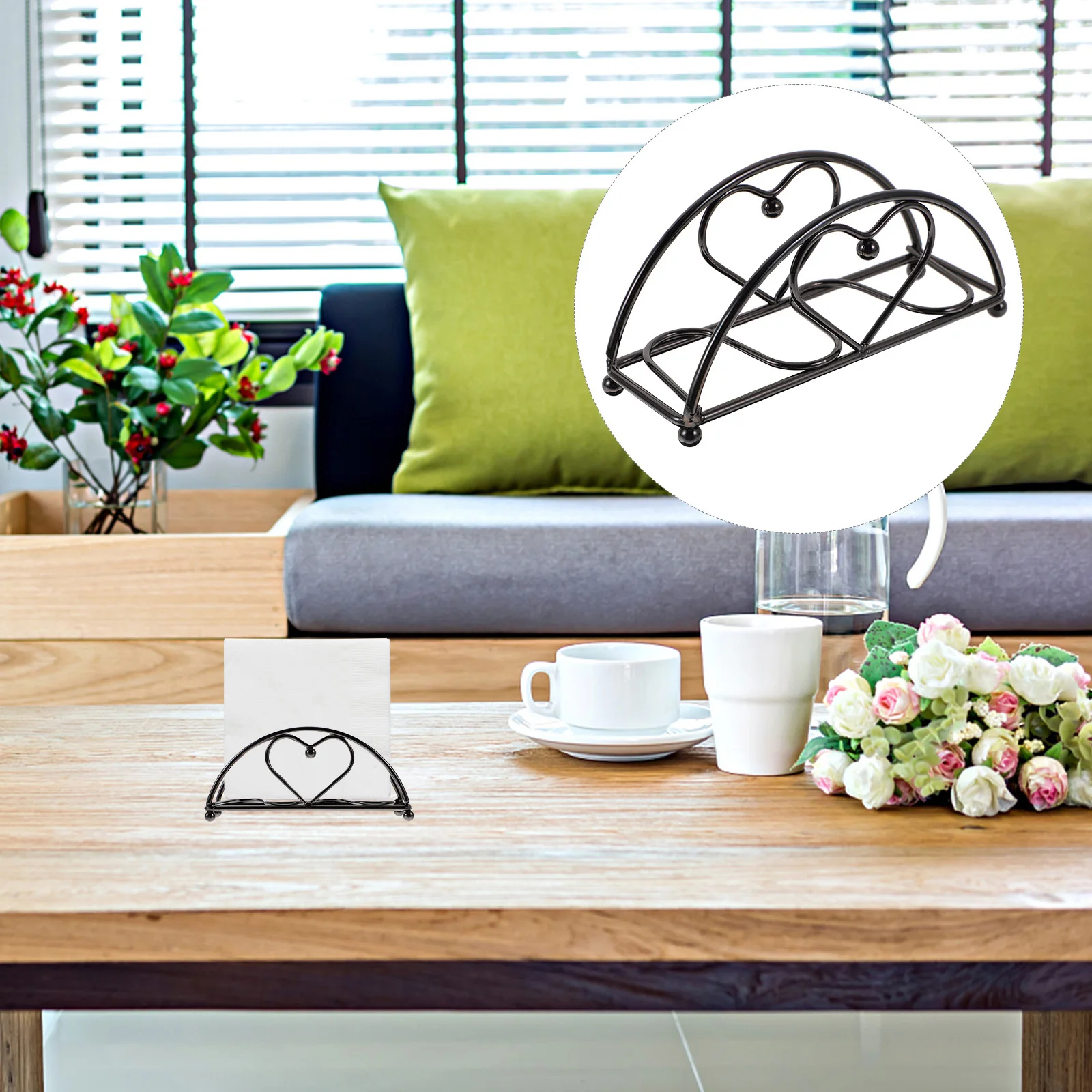 

Stainless Steel Napkin Holder Kitchen Restaurant Tabletop Metal Paper Towel Stand Space-Saving Decorative Napkin Rack