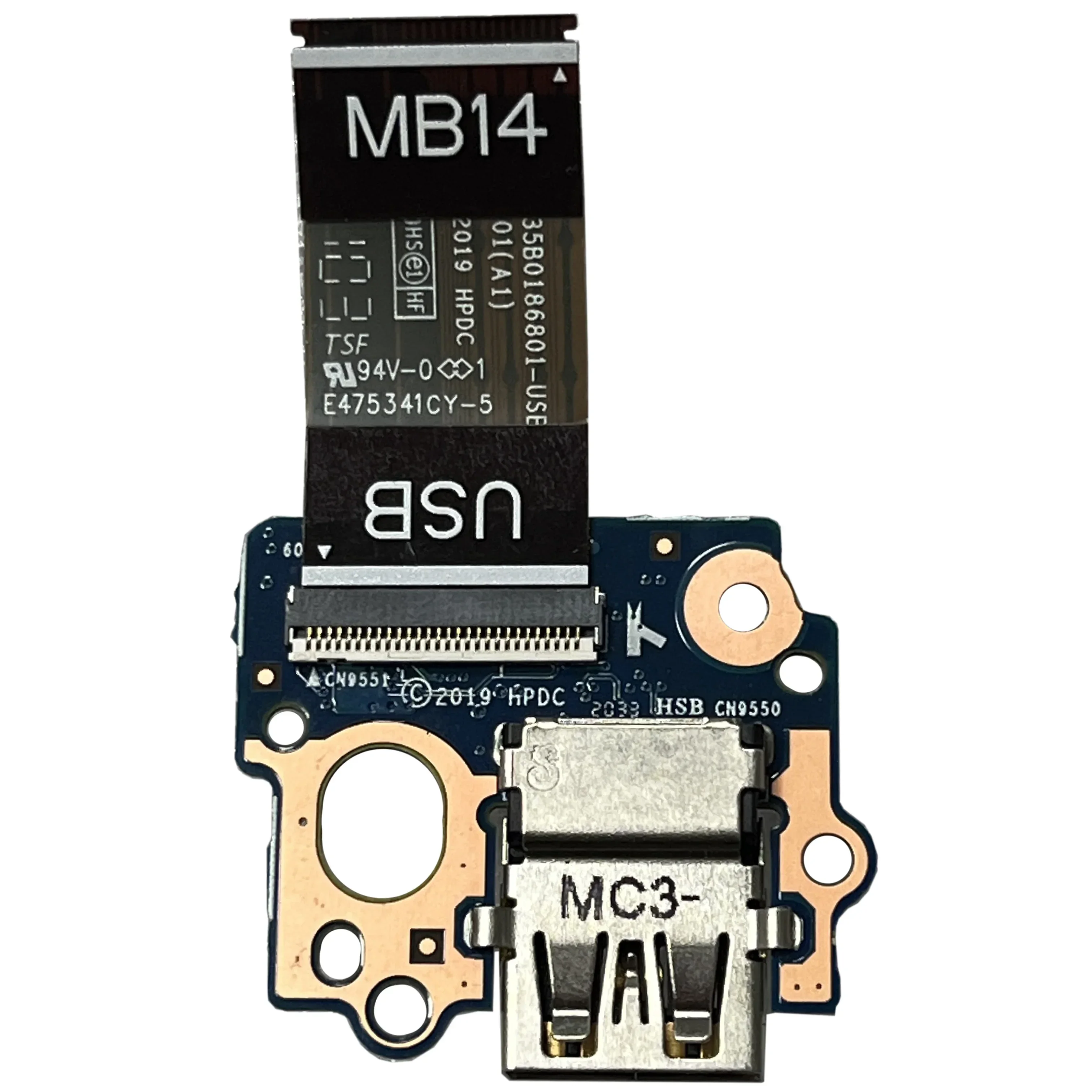 Placa USB com cabo para laptop, acessórios de substituição, HP Elitebook 840 850 845 G5 G6 740 750 745 755 14U G5 G6 Notebook, SPS