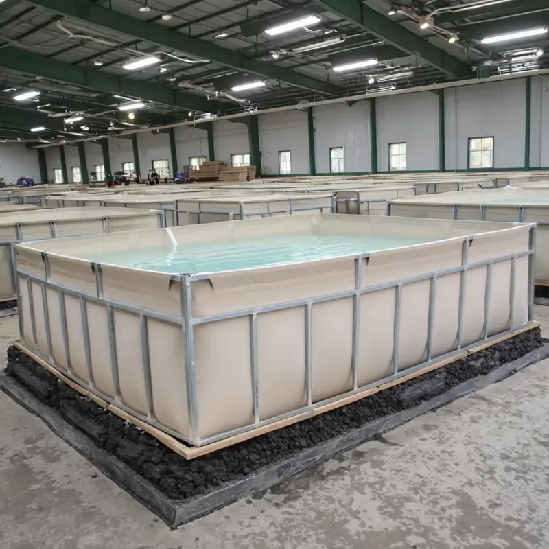 Cheap Price Portable Fish Farming Tank Galvanized Frame Canvas Pond for Outdoor Indoor Shrimp Crab
