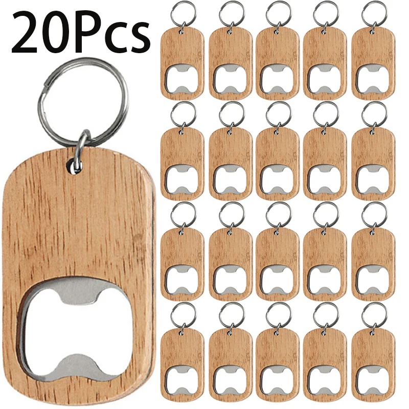 

20Pcs Wine Wood Openers Beer Bottle Opener Bottle Opener Keychain for Men Party Beer Bottle Openers