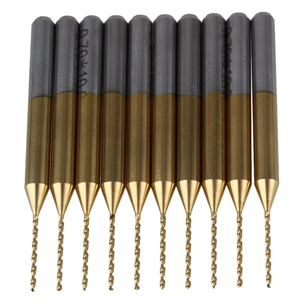 10 x Titanium Carbide Micro Drill Bit 0.7mm PCB CNC Jewelry Rotary Milling Tool