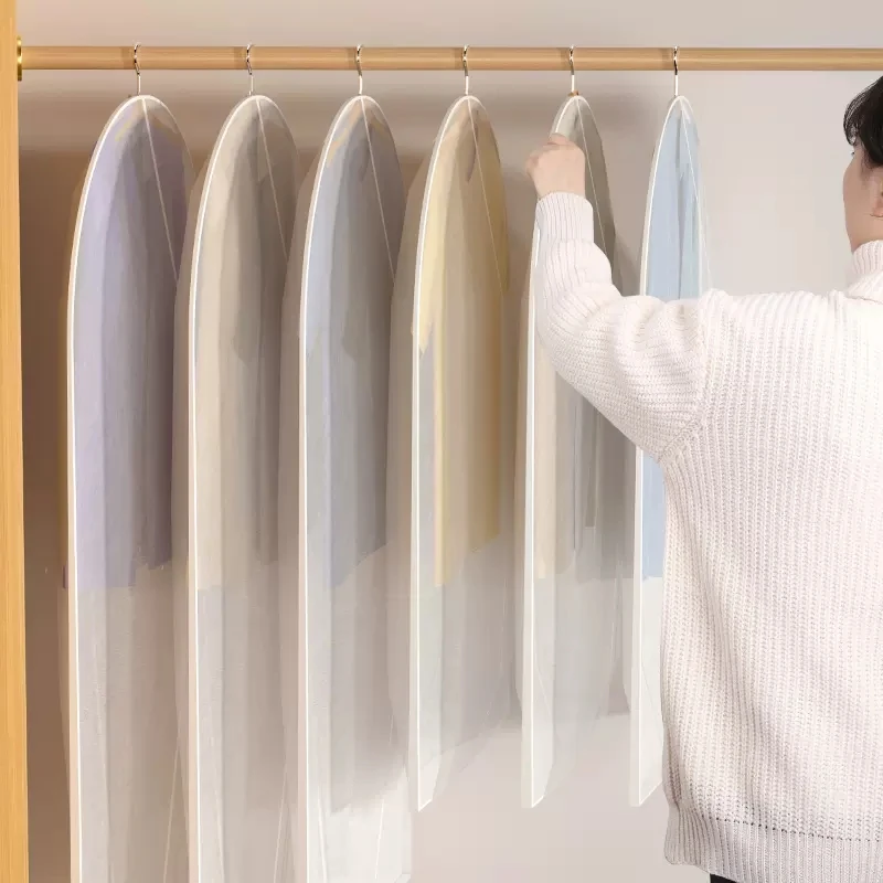 Kleidung Hängen Staub Abdeckung Hochzeit Kleid Abdeckung Anzug Mantel Lagerung Tasche Transparent Vollständig Geschlossenen Kleidung Abdeckung Mit Reißverschluss – Detail 4
