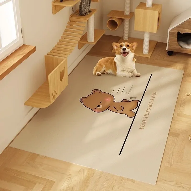 

Waterproof Pet Floor Mat for Urine, PVC Leather Fence Area Carpet, Home Decoration Rug, Wireless Cat and Dog, Non-slip Carpets