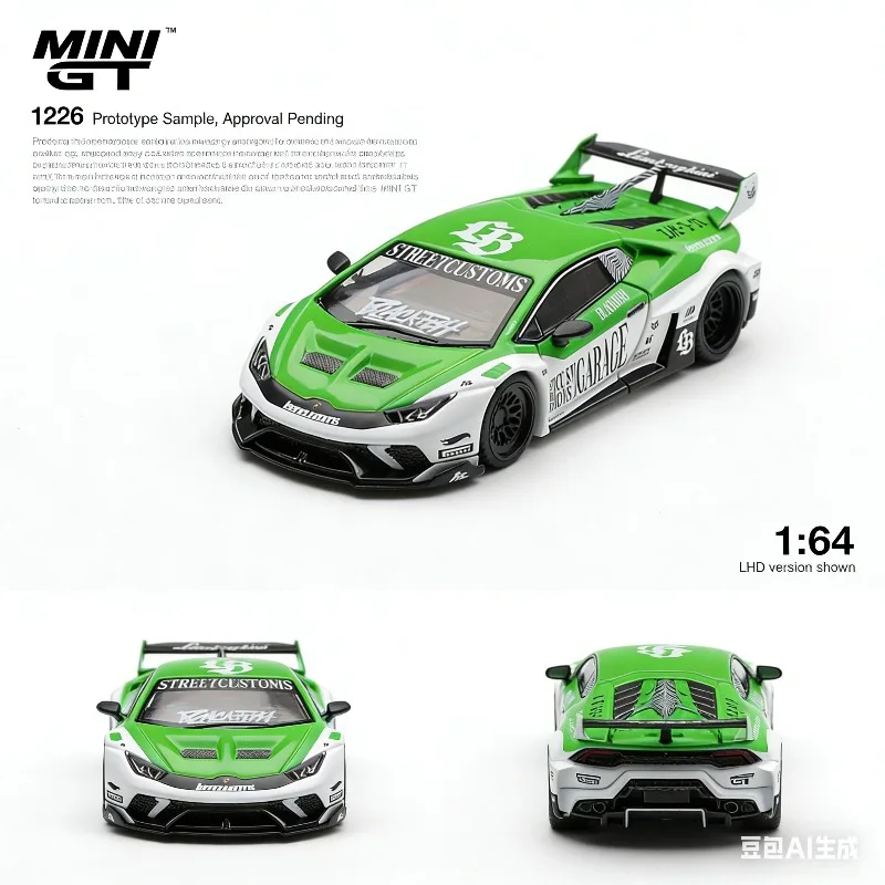 

MINI GT 1:64 Lamborghini Huracan GT STREET CUSTOMS Cast-pressed alloy car model, boys' holiday gift toy, adult collection piece.