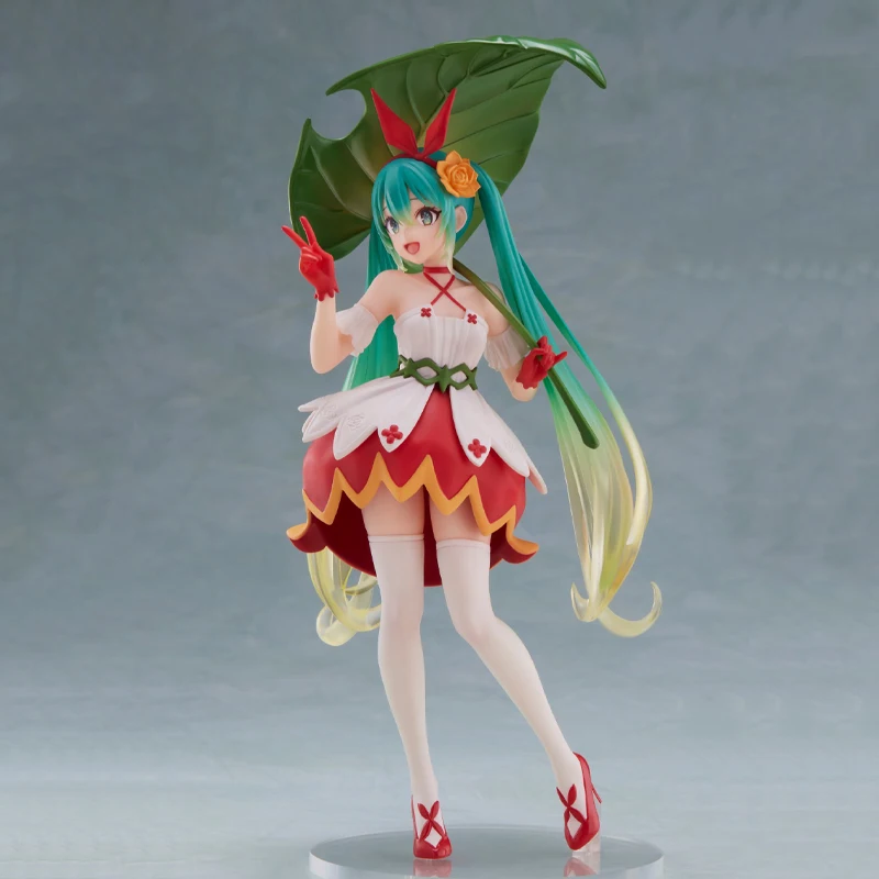 Original taito país das maravilhas figura hatsune miku menina com um dedo grande anime figura colecionável modelo ornamento presentes em estoque