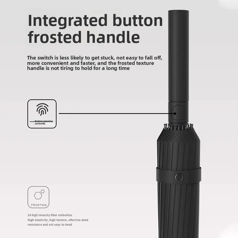 

Мужской зонт Auatic большого размера с 24 ребрами и длинной ручкой для дождя и солнца, усиленный прямой полюс двойного назначения, нано-суперрепеллент