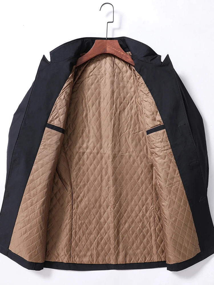 

Теплая мужская осенняя тонкая ветровка с длинным воротником Busin, повседневная джет-ветровка с подставкой из полиэфирного волокна Faion Urban Sle