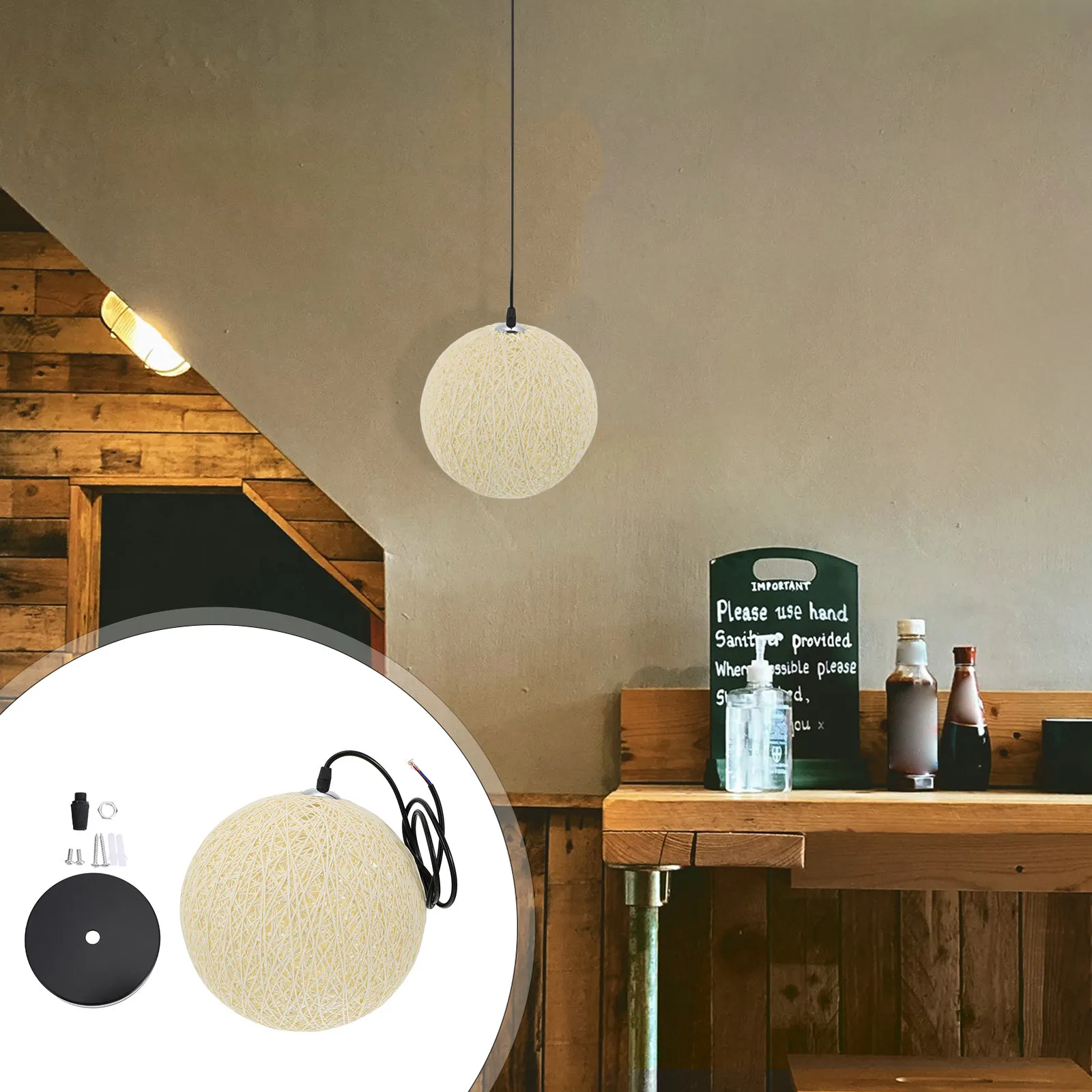 

1 шт. Плетеный абажур из ротанга для потолочного светильника, декоративный подвесной светильник в деревенском стиле для прихожей, кухни, кафе