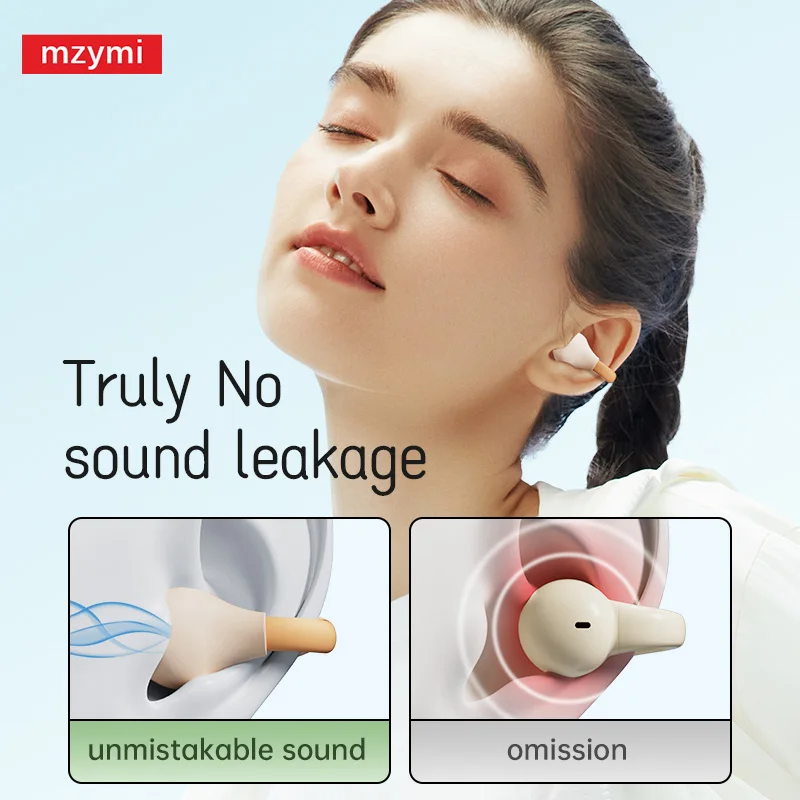 mzymi TWS Bluetooth5.3 Earphone Wireless Ear Clip Headset Open Ear Sport Running HiFi Sound Headphone With Mic For XIAOMI MIJIA