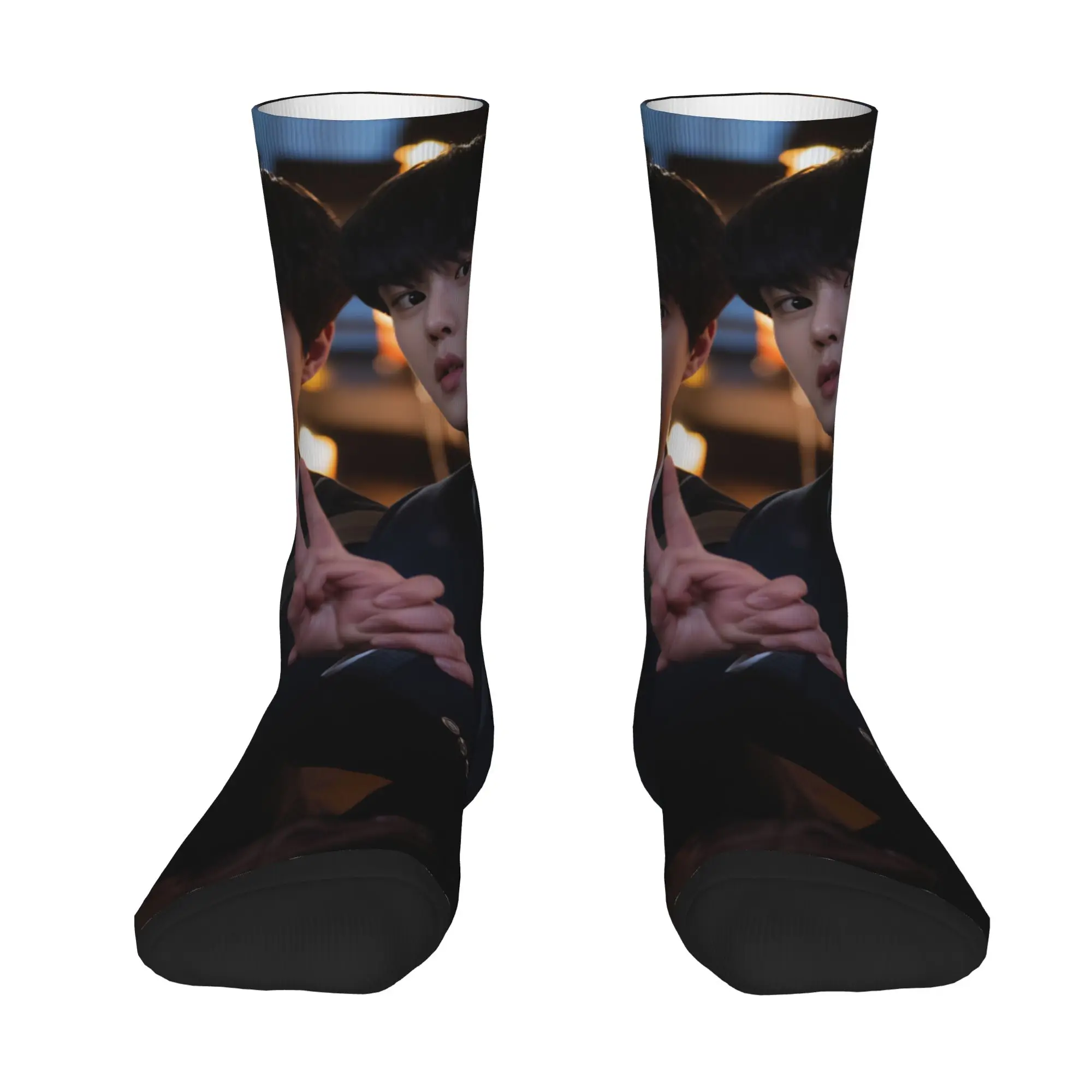 Adults Men Socks Kdrama Four Hands Two Sonatas  Stockings Winter Fashion Medium Soft Socks Custom Running Sports Non Slip Socks
