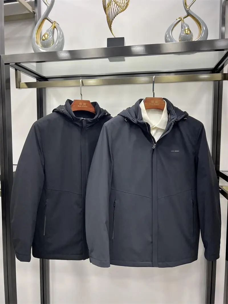 

Мужская утепленная куртка Non-Saints с отстегивающимся капюшоном, теплая, повседневная, для бизнеса, зимняя верхняя одежда