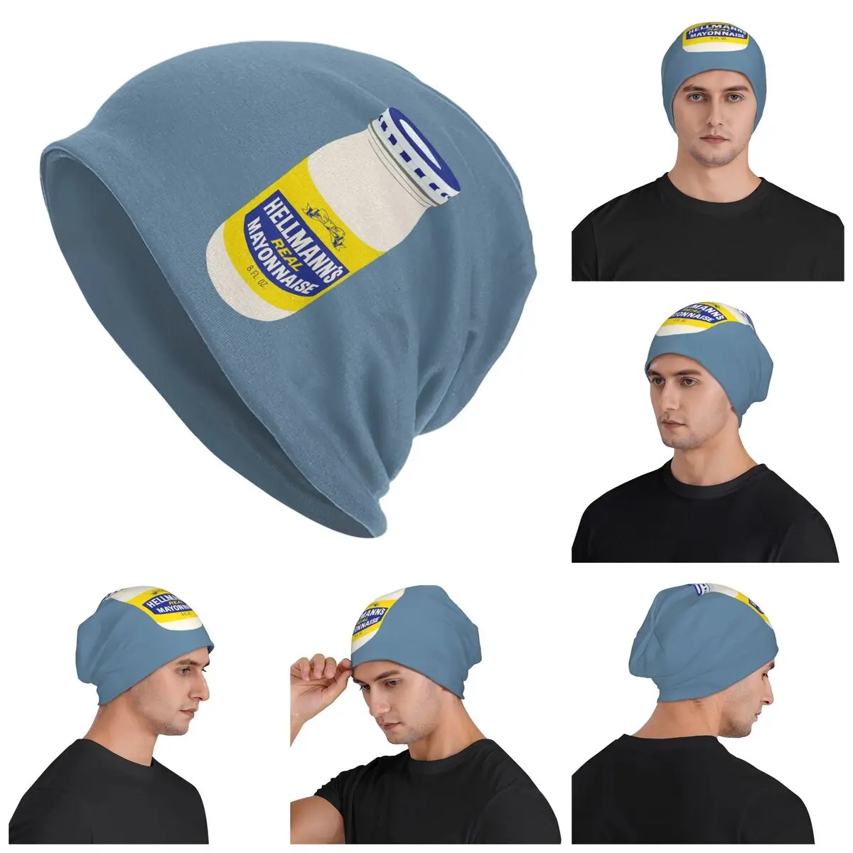 

Mayonnaise Warm Knitted Cap Hip Hop Bonnet Hat Autumn Winter Outdoor Beanies Hats for Unisex Adult