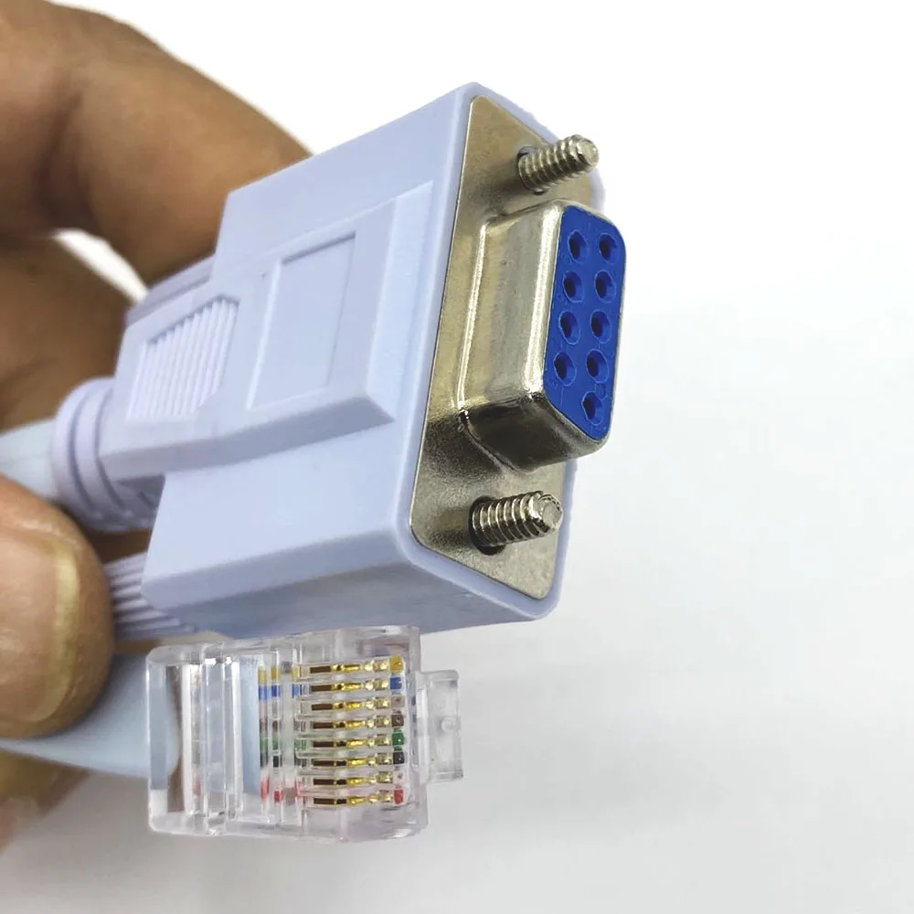 1Pcs 1.5M RJ45 Ethernet LAN Male Plug to RS232 DB9 Mothering Female Routers Network Port Connector Console Configuration Cable