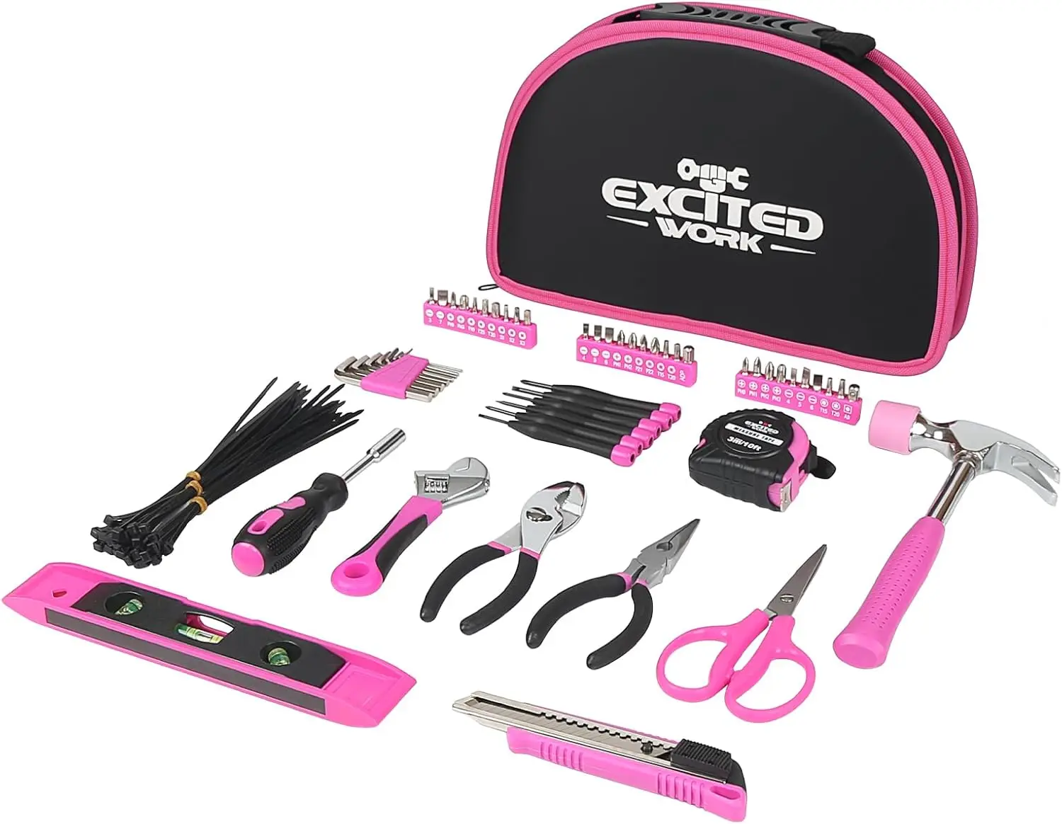 

89-Piece Pink Tool Kit for Ladies, DIY & Home Maintenance with Carrying Pouch