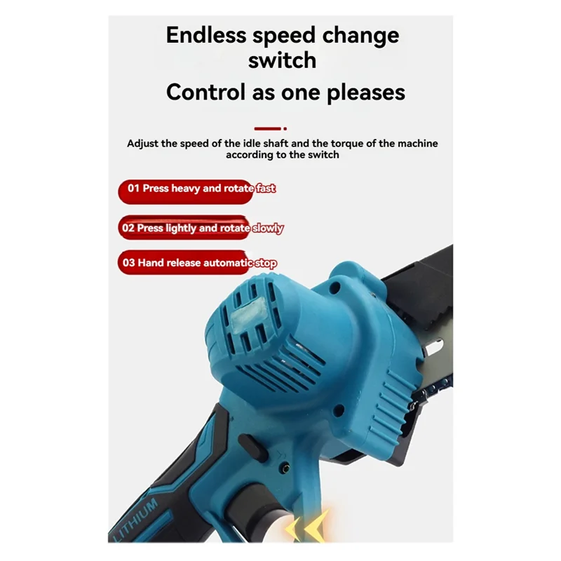 

4 Inch For 18V 21V Battery Mini Electric Pruning Saw Wood Spliting Chainsaw Woodworking Pruning One-Handed Saw