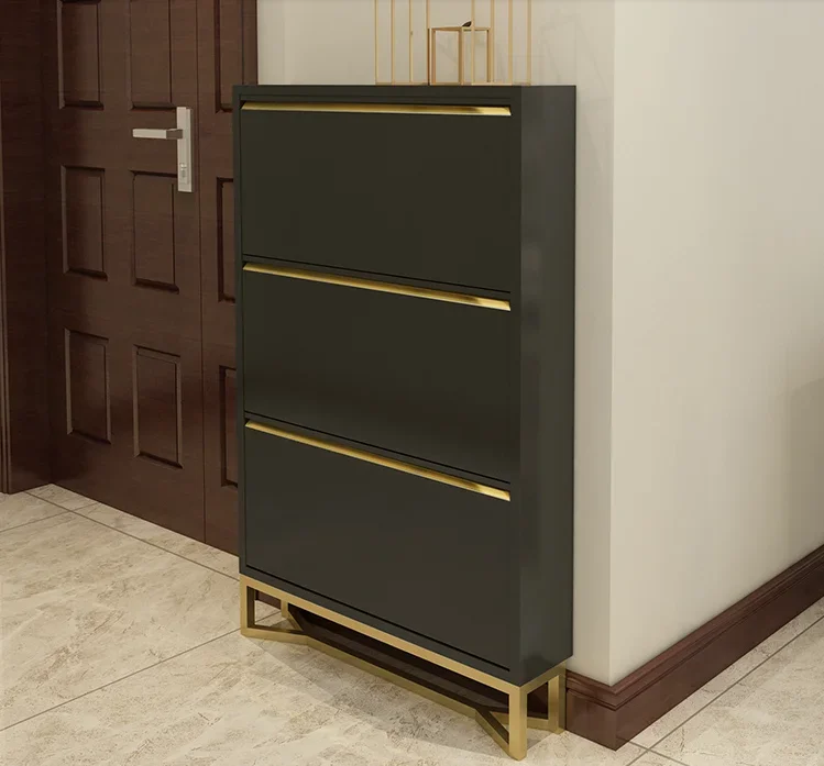 Shoe cabinet: ultra-thin, light luxury, 15CM, simple paint, entrance hallway, storage dump bucket, European style