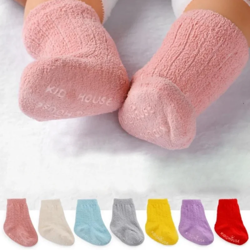 

2Pair/lot New Thick Warm Baby Socks For Boys and Girls Non slip Baby Floor Socks